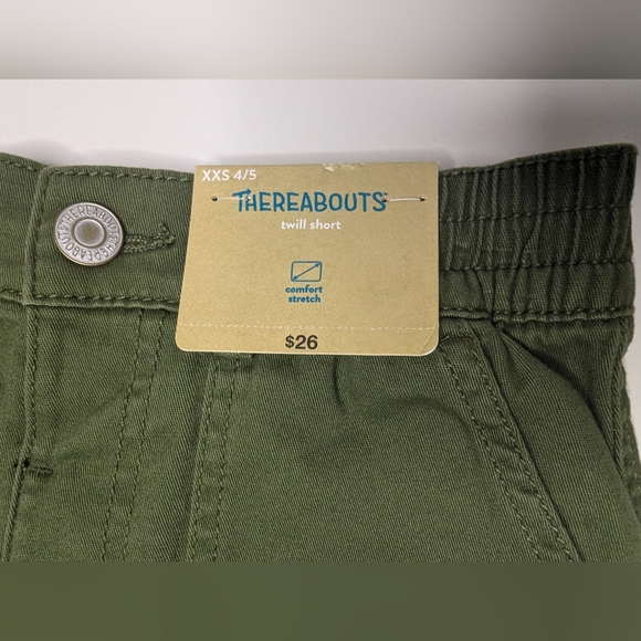 NWT Thereabouts Girls XXS (4/5) Twill Short Cypress Green 'Comfort Stretch' - Picture 7 of 11